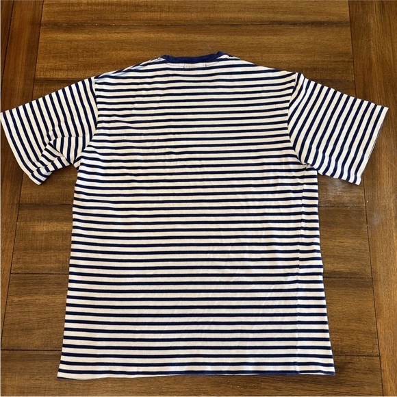 Polo Ralph Lauren Shirt Men's Medium Blue Striped With Pony - Picture 12 of 12